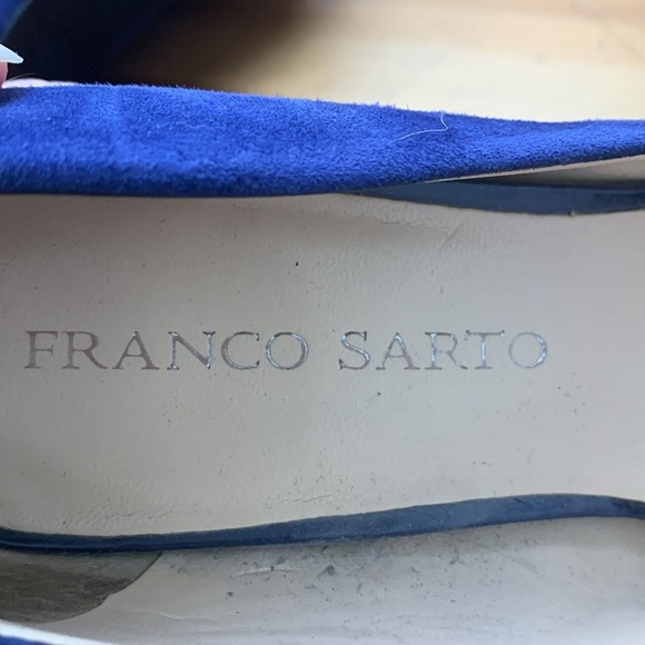 Franco Sarto Blue Suede Platform Heels - Picture 7 of 8